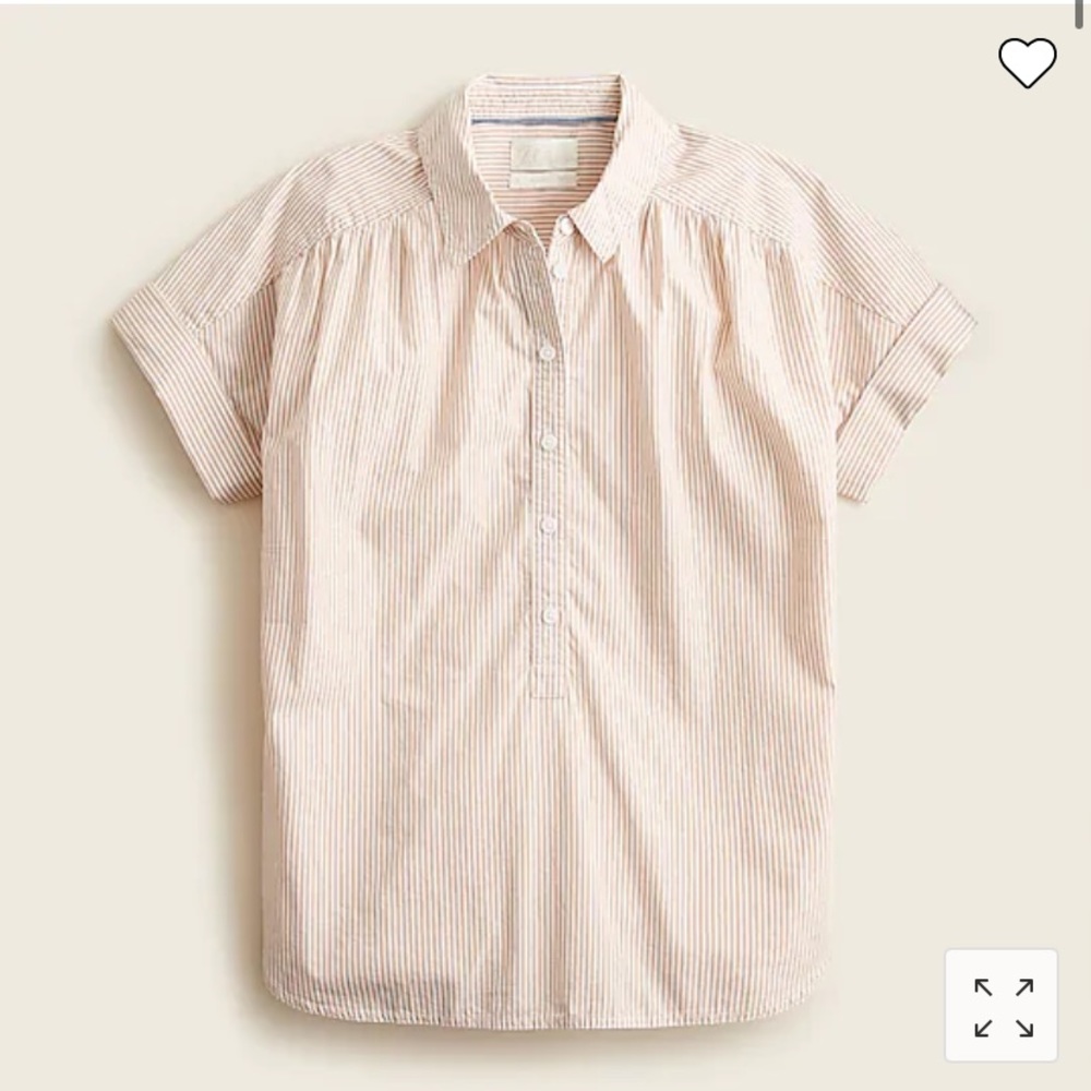 J. Crew Relaxed Fit Short Sleeve Poplin Popover in Stripe. New with tags! 100%